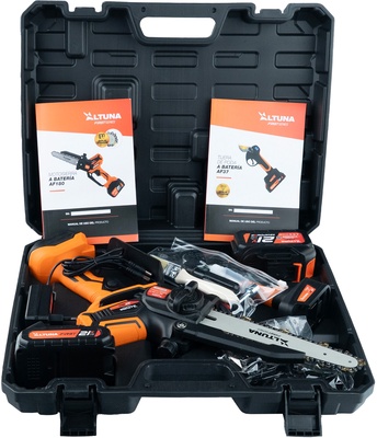 Altuna Kit de Poda a Bater�a de Titanio - Motosierra a Bater�a AF180 + Tijeras de Podar El�ctrica AF37 + 2 Baterias